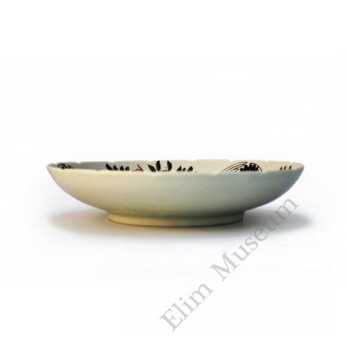 1520 A Fengcai peach-crane plate